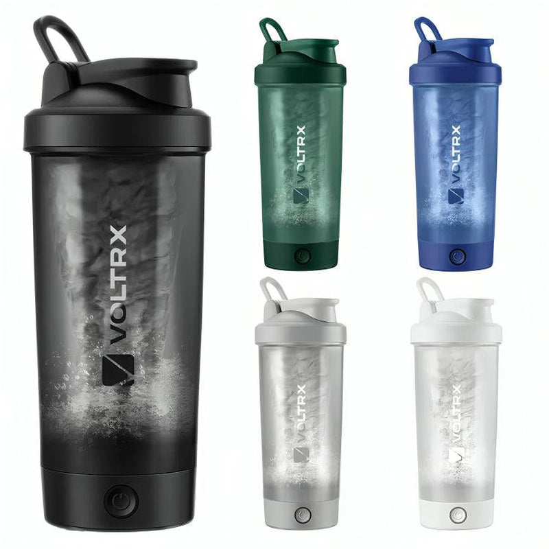 VOLTRX Merger Electric Protein Shaker Sports Bottle 24 Oz Portable USB C Rechargeable BPA Free, Smooth Texture, Easy to Clean, Waterproof